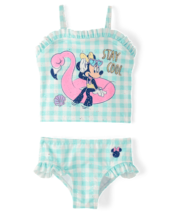Toddler Girls Minnie Mouseâ¢ Gingham Tankini Swimsuit