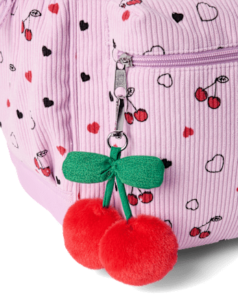 Girls Cherry Corduroy Backpack