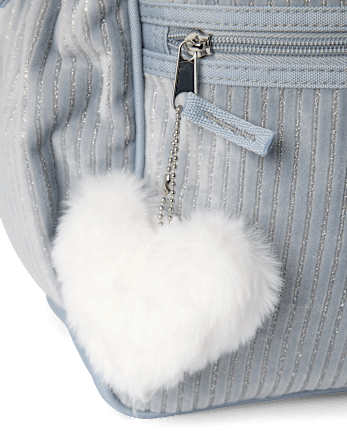 Girls Embroidered Heart Corduroy Backpack