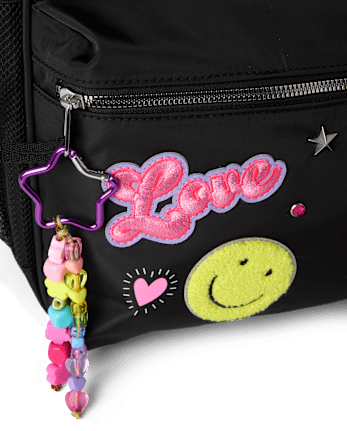 Girls Embroidered Patch Backpack