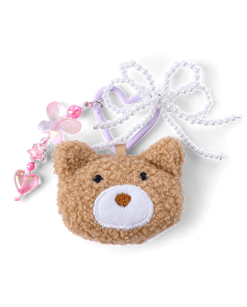 Girls Bear Plush Bag Charm