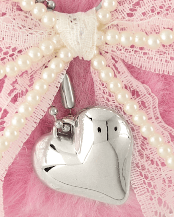 Girls Heart Plush Bag Charm