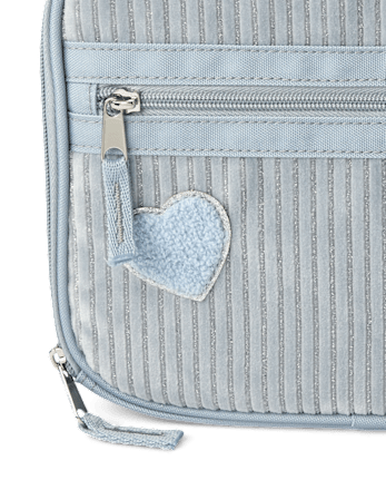 Girls Embroidered Heart Corduroy Lunchbox