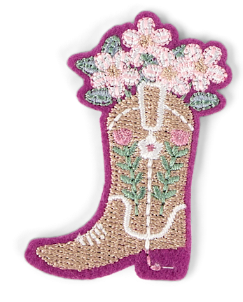 Girls Embroidered Love Patch 4-Pack