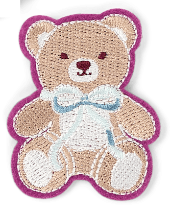 Girls Embroidered Love Patch 4-Pack