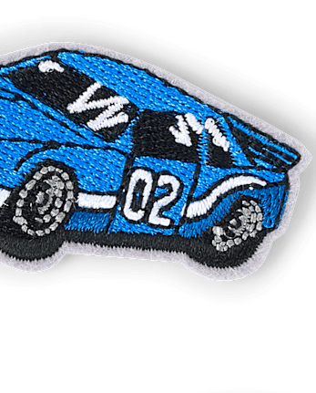 Boys Embroidered Racecar Patch 4-Pack