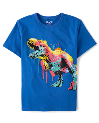 Boys Dino Paint Splatter Graphic Tee