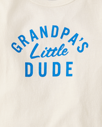 Baby And Toddler Boys Grandpa's Little Dude Graphic Tee