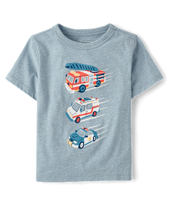 Baby And Toddler Boys Emergency Vehicle Graphic Tee