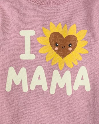 Baby And Toddler Girls Love Mama Graphic Tee