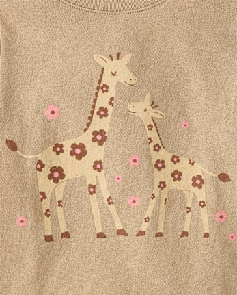 Baby And Toddler Girls Giraffe Graphic Tee