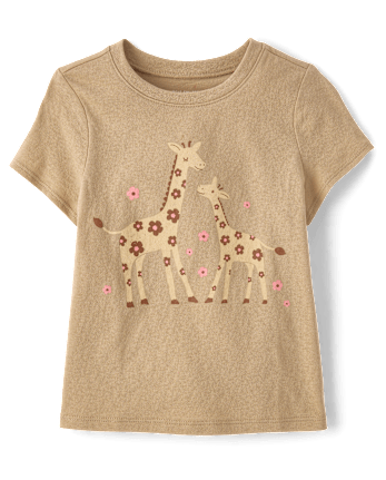 Baby And Toddler Girls Giraffe Graphic Tee