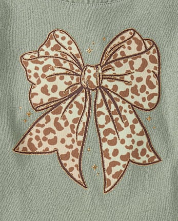 Baby And Toddler Girls Leopard Bow Graphic Tee