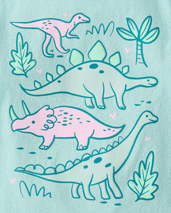 T-shirt à motif dinosaure pour bébés et petites filles