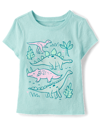 T-shirt à motif dinosaure pour bébés et petites filles