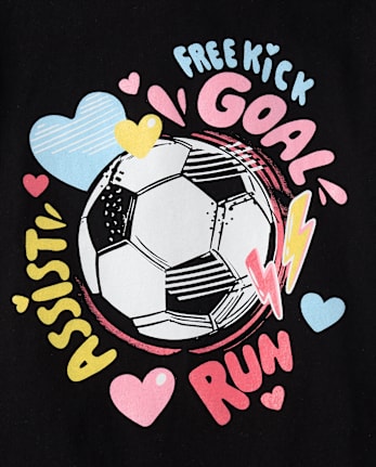 Girls Soccer Ball Graphic Tee