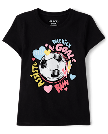 Girls Soccer Ball Graphic Tee