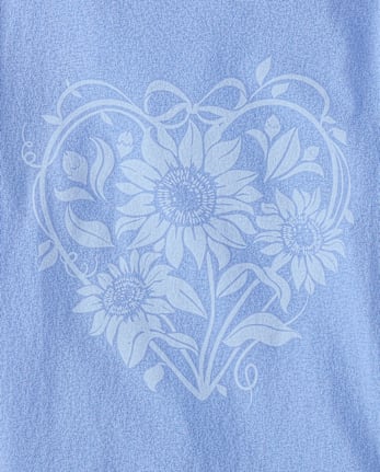 Girls Floral Heart Graphic Tee