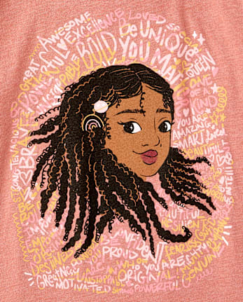 Girls Positive Words Graphic Tee