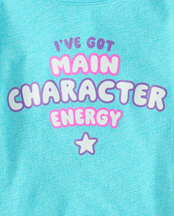 Baby And Toddler Girls Main Character Energy Graphic Tee