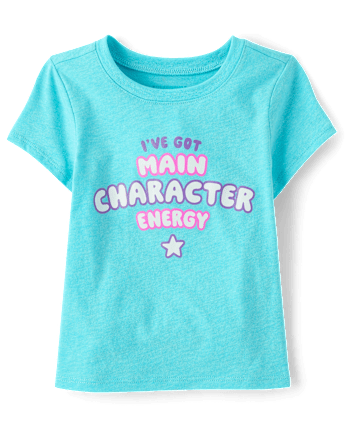 Baby And Toddler Girls Main Character Energy Graphic Tee