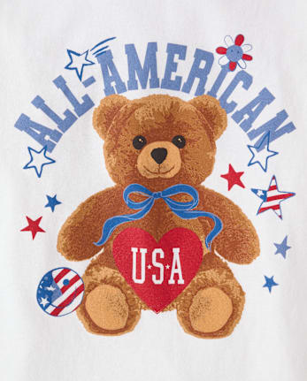 Girls Americana Bear Graphic Tee