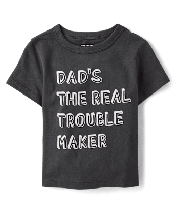 Baby And Toddler Boys Dad's The Real Trouble Maker Graphic Tee
