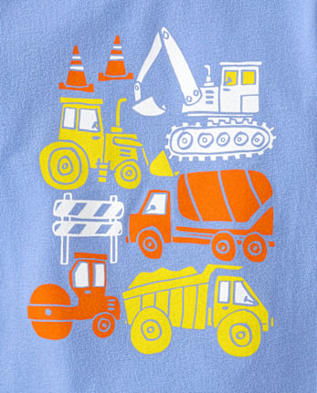 Baby And Toddler Boys Construction Trucks Graphic Tee