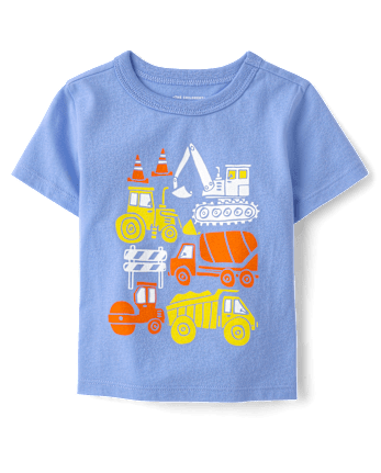 Baby And Toddler Boys Construction Trucks Graphic Tee