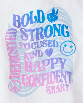 Girls Positive Words Graphic Tee