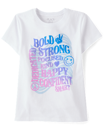 Girls Positive Words Graphic Tee