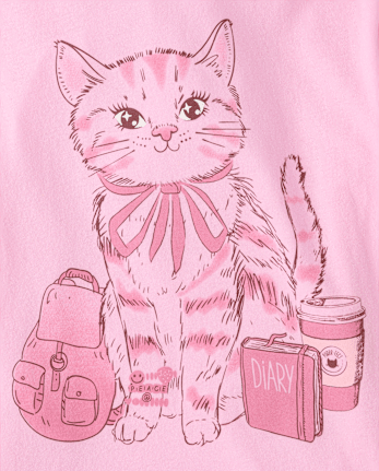 Girls Cat Graphic Tee