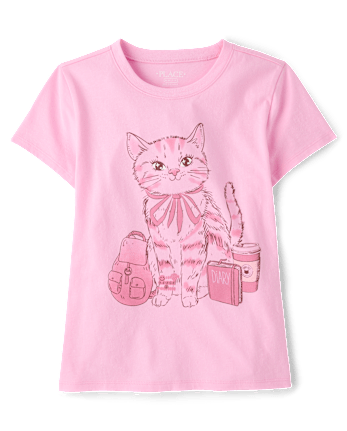 Girls Cat Graphic Tee