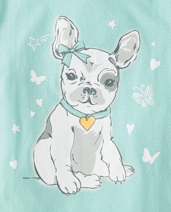 Girls Dog Butterfly Graphic Tee
