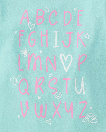 Baby And Toddler Girls Alphabet Graphic Tee