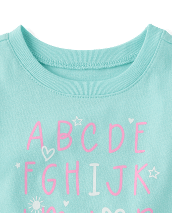 Baby And Toddler Girls Alphabet Graphic Tee