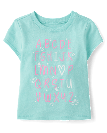 Baby And Toddler Girls Alphabet Graphic Tee