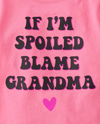 Baby And Toddler Girls Blame Grandma Graphic Tee