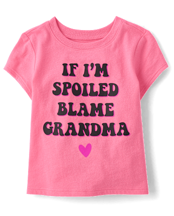 Baby And Toddler Girls Blame Grandma Graphic Tee