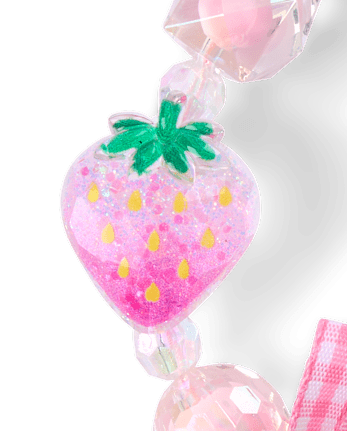 Girls Strawberry Beaded Bag Charm