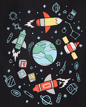Baby And Toddler Boys School Space Graphic Tee