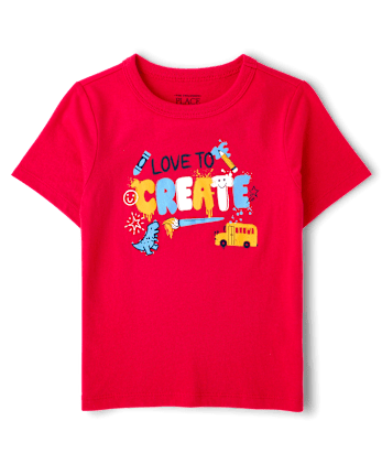 Baby And Toddler Boys School Love To Create Graphic Tee