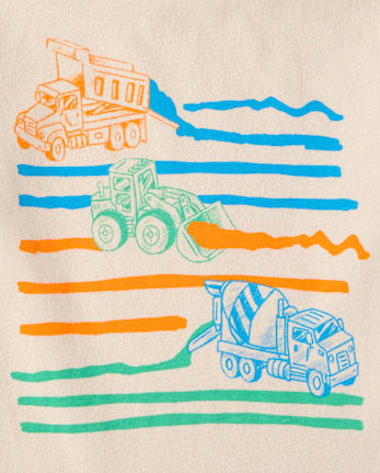 Baby And Toddler Boys Construction Truck Graphic Tee