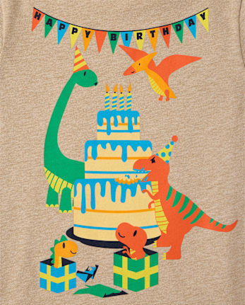 Baby And Toddler Boys Dino Birthday Graphic Tee