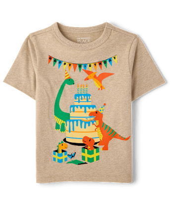 Baby And Toddler Boys Dino Birthday Graphic Tee