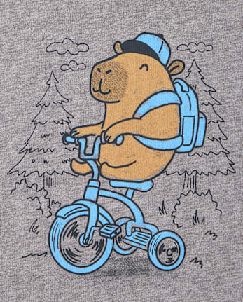 Baby And Toddler Boys Capybara Bike Graphic Tee