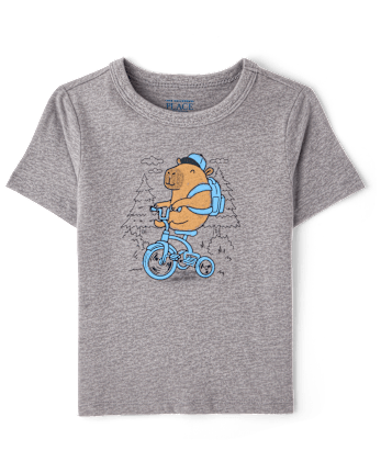 Baby And Toddler Boys Capybara Bike Graphic Tee