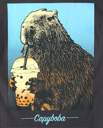 Boys Capybara Drink Graphic Tee