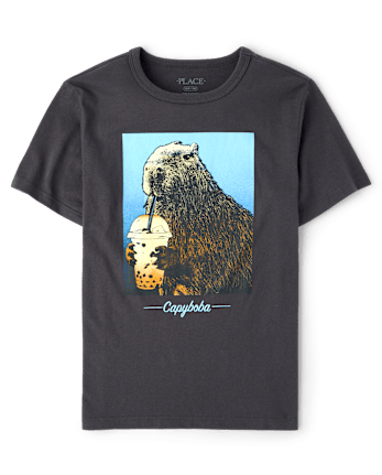 Boys Capybara Drink Graphic Tee