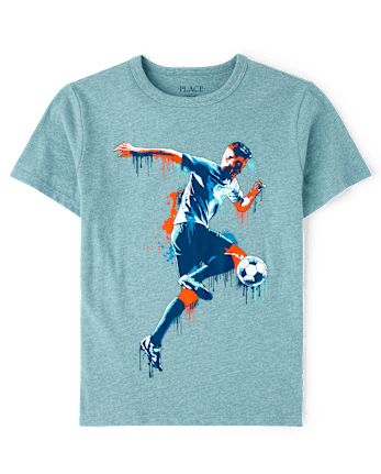 Boys Soccer Player Graphic Tee